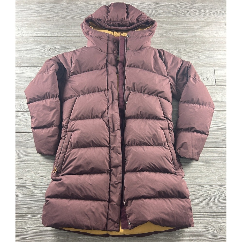 Prana Women's Brown Puffer Down Insulated Hooded Full Zip Winter Jacket Medium